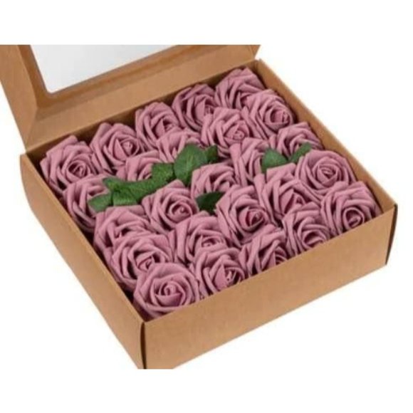 25 count | Mauve Dusty Pink Roses Flowers Wedding Bouquet Centerpiece Decor - Picture 3 of 3